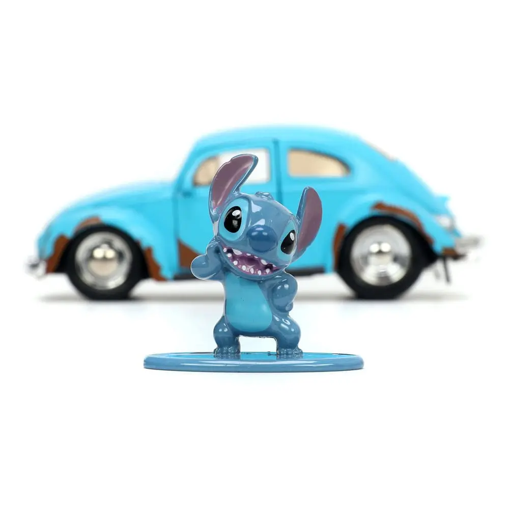 Lilo &amp; Stitch Hollywood Rides Diecast Model 1/32 Blue Volkswagen Beetle és figura termékfotó