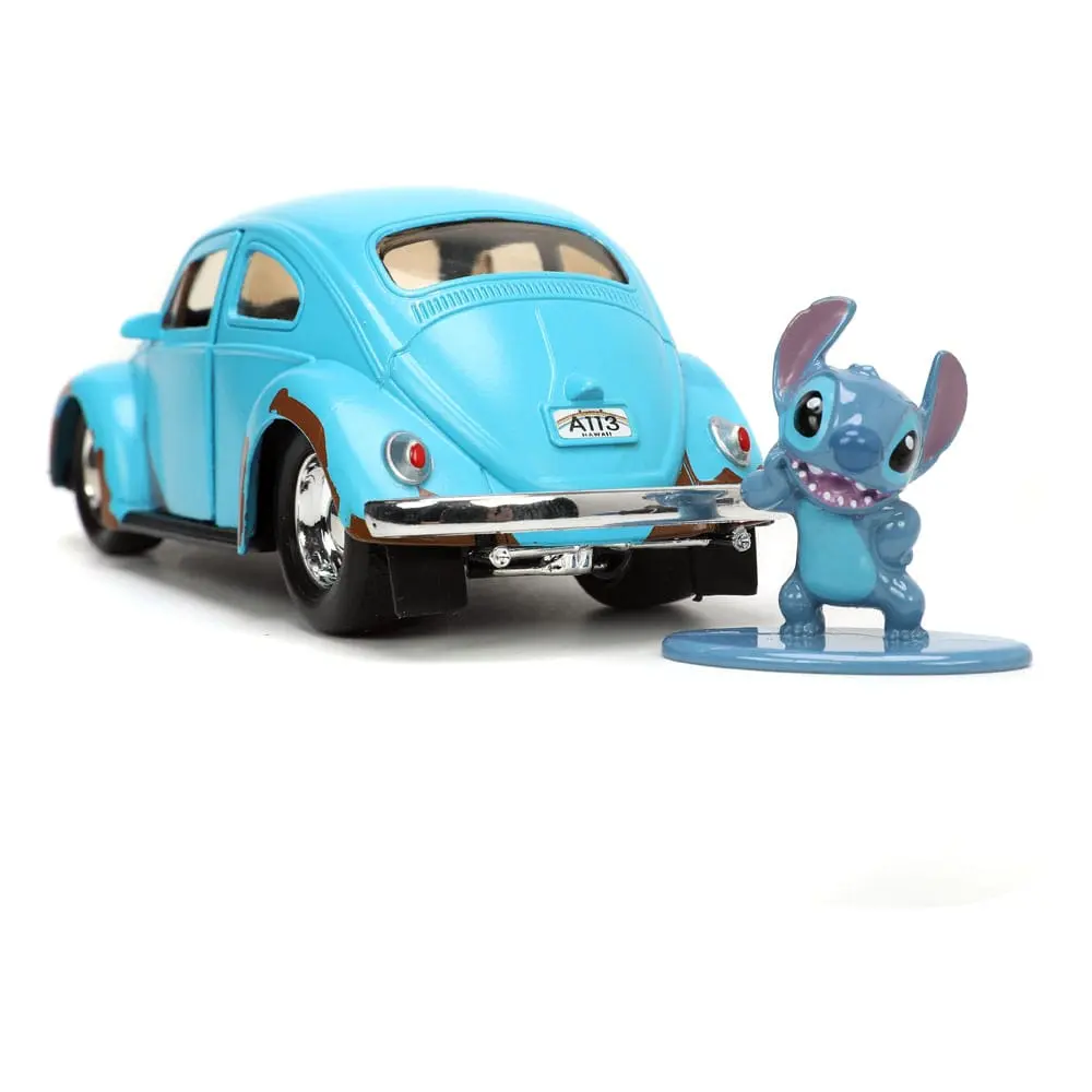 Lilo &amp; Stitch Hollywood Rides Diecast Model 1/32 Blue Volkswagen Beetle és figura termékfotó
