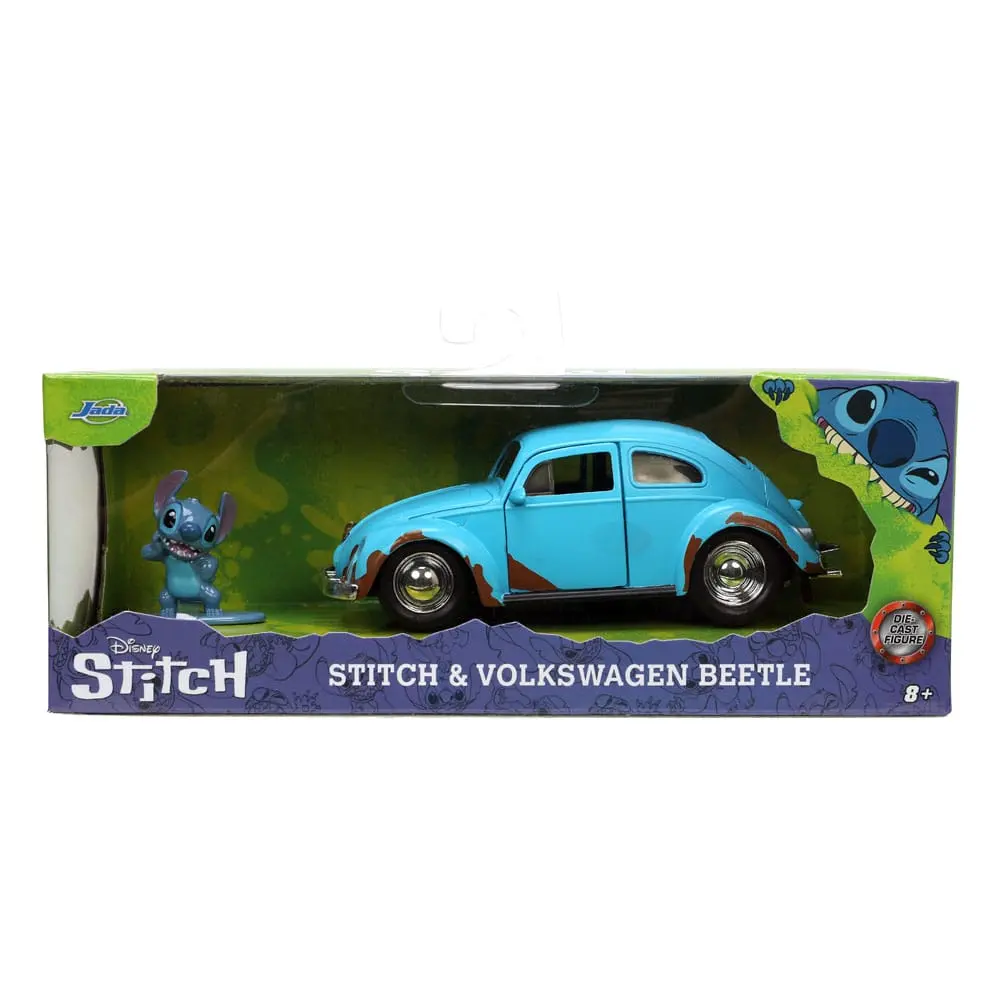 Lilo &amp; Stitch Hollywood Rides Diecast Model 1/32 Blue Volkswagen Beetle és figura termékfotó