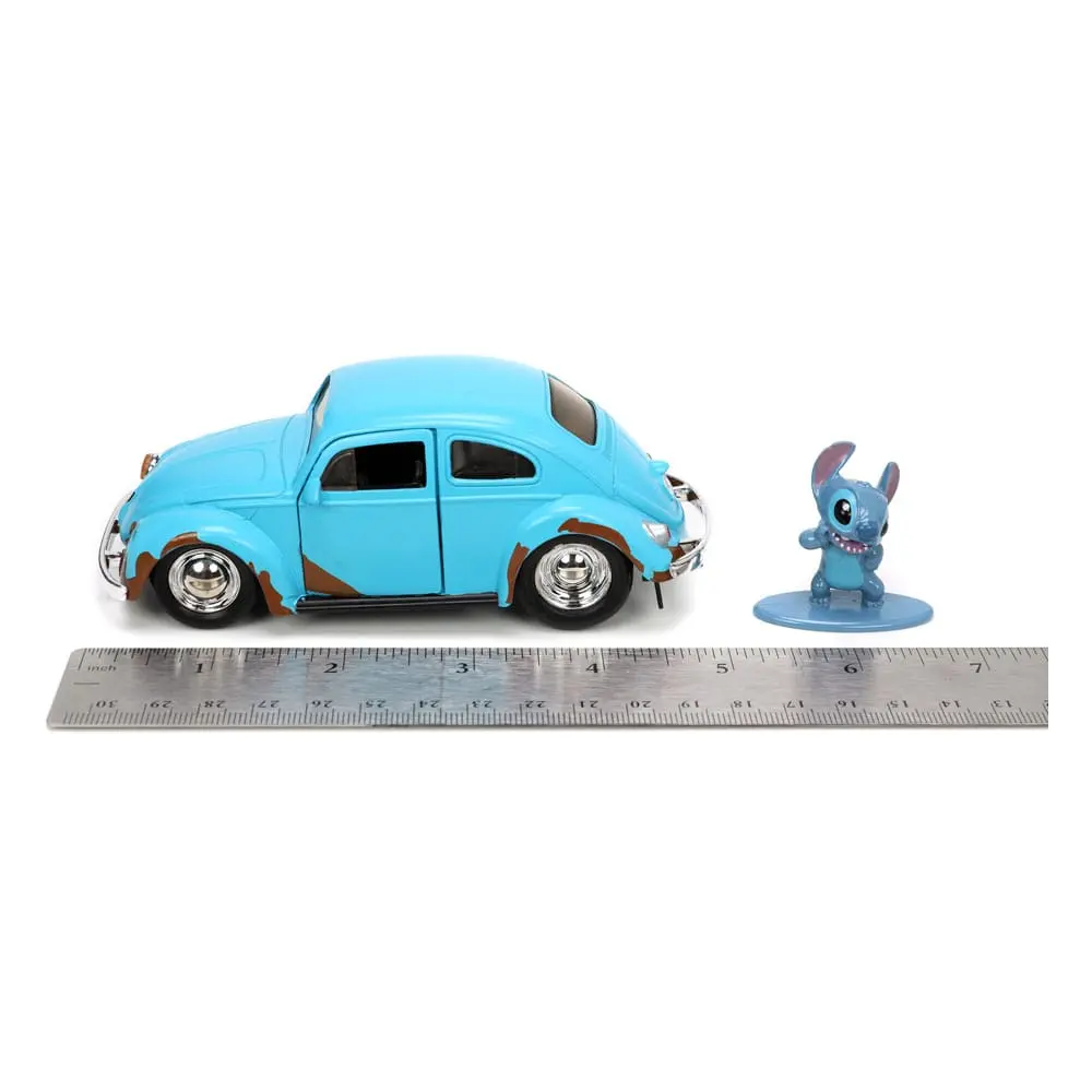 Lilo &amp; Stitch Hollywood Rides Diecast Model 1/32 Blue Volkswagen Beetle és figura termékfotó