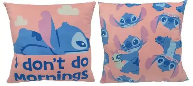 Lilo & Stitch Stitch I don't do mornings párna 40 cm termékfotó