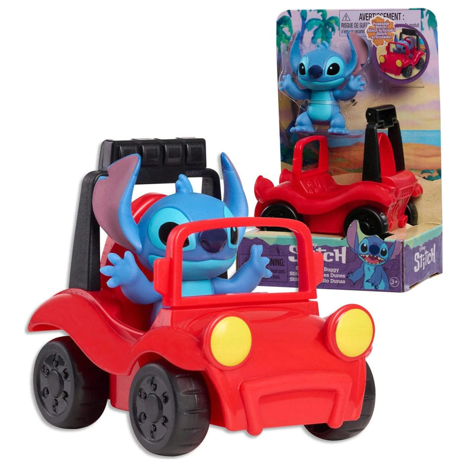 Lilo & Stitch Mini figura Stitch & beach buggy játékkészlet 7,5 cm termékfotó