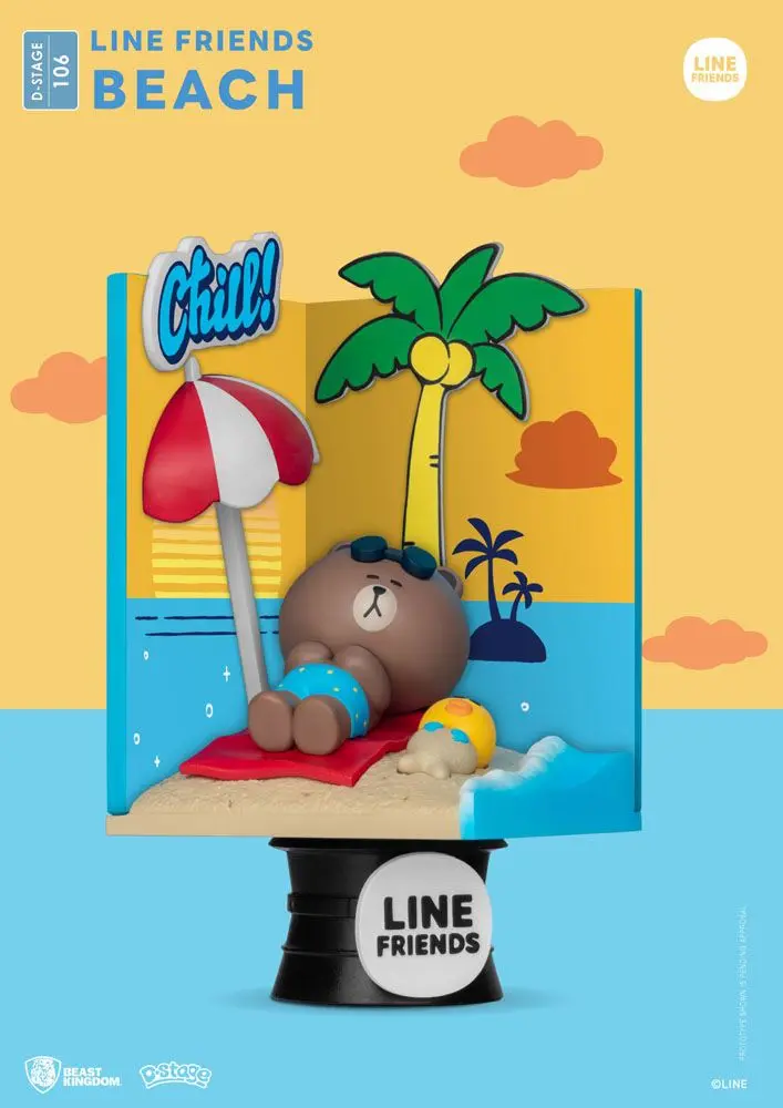 Line Friends D-Stage  Beach Closed Box Version PVC Dioráma szobor 16 cm termékfotó
