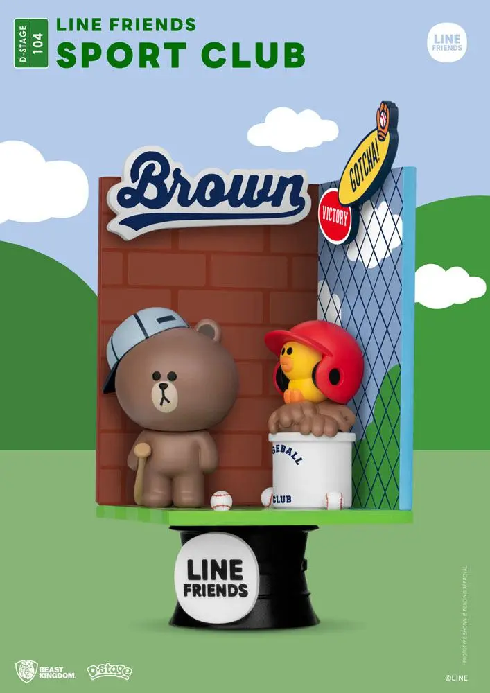 Line Friends D-Stage Sport Club Closed Box Version PVC Dioráma szobor 16 cm termékfotó