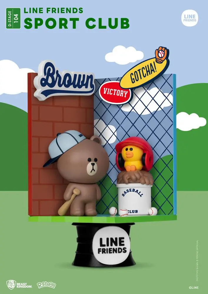 Line Friends D-Stage Sport Club Closed Box Version PVC Dioráma szobor 16 cm termékfotó