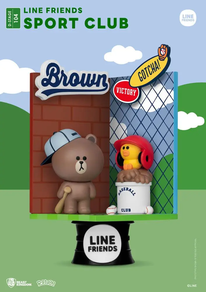 Line Friends D-Stage Sport Club Closed Box Version PVC Dioráma szobor 16 cm termékfotó