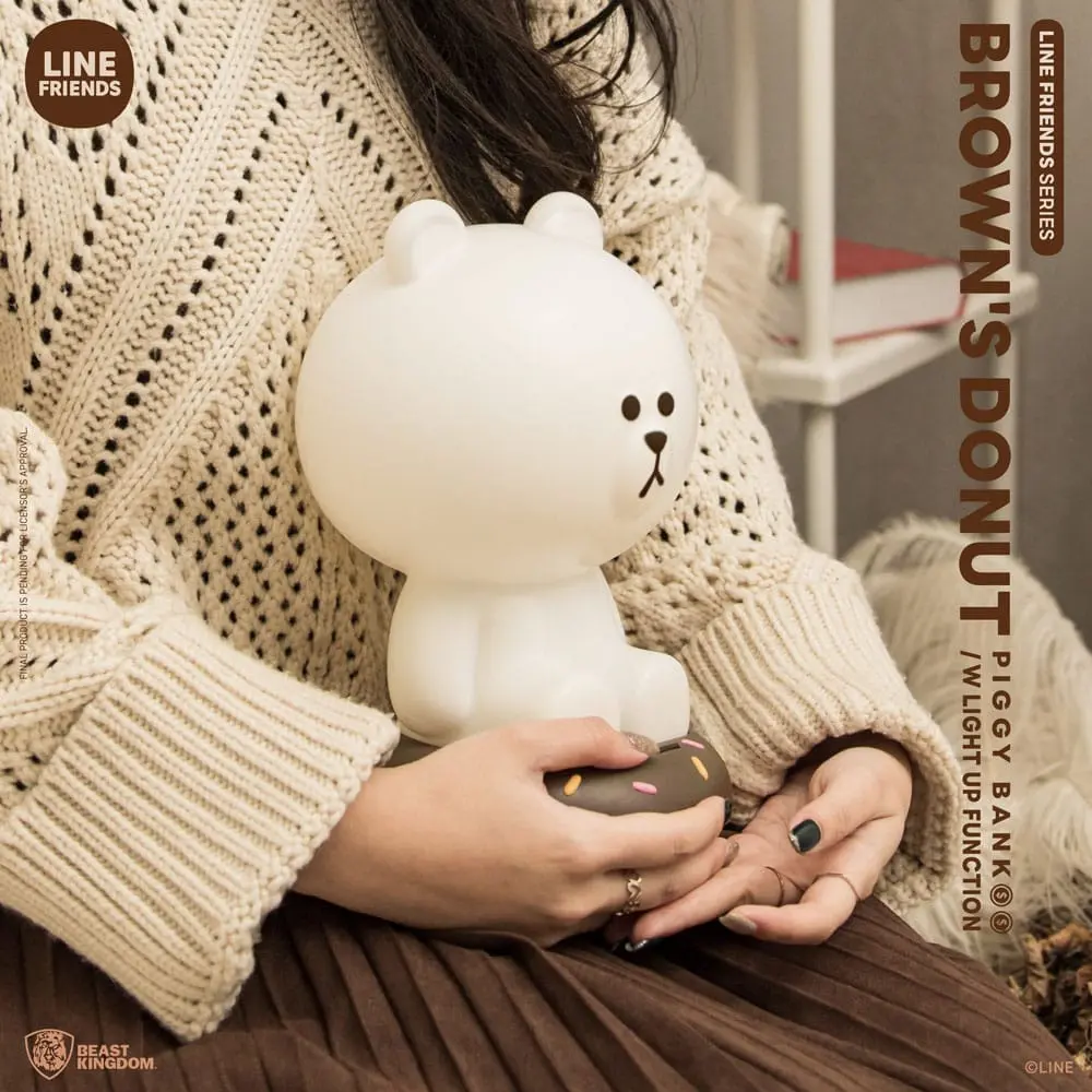 Line Friends Serie Brown's Donut  persely fény effekttel 25 cm termékfotó
