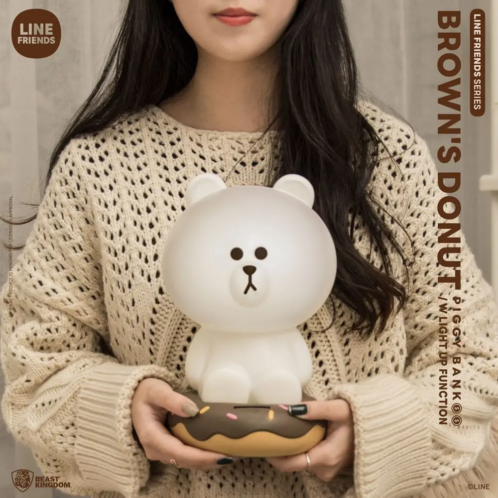 Line Friends Serie Brown's Donut  persely fény effekttel 25 cm termékfotó