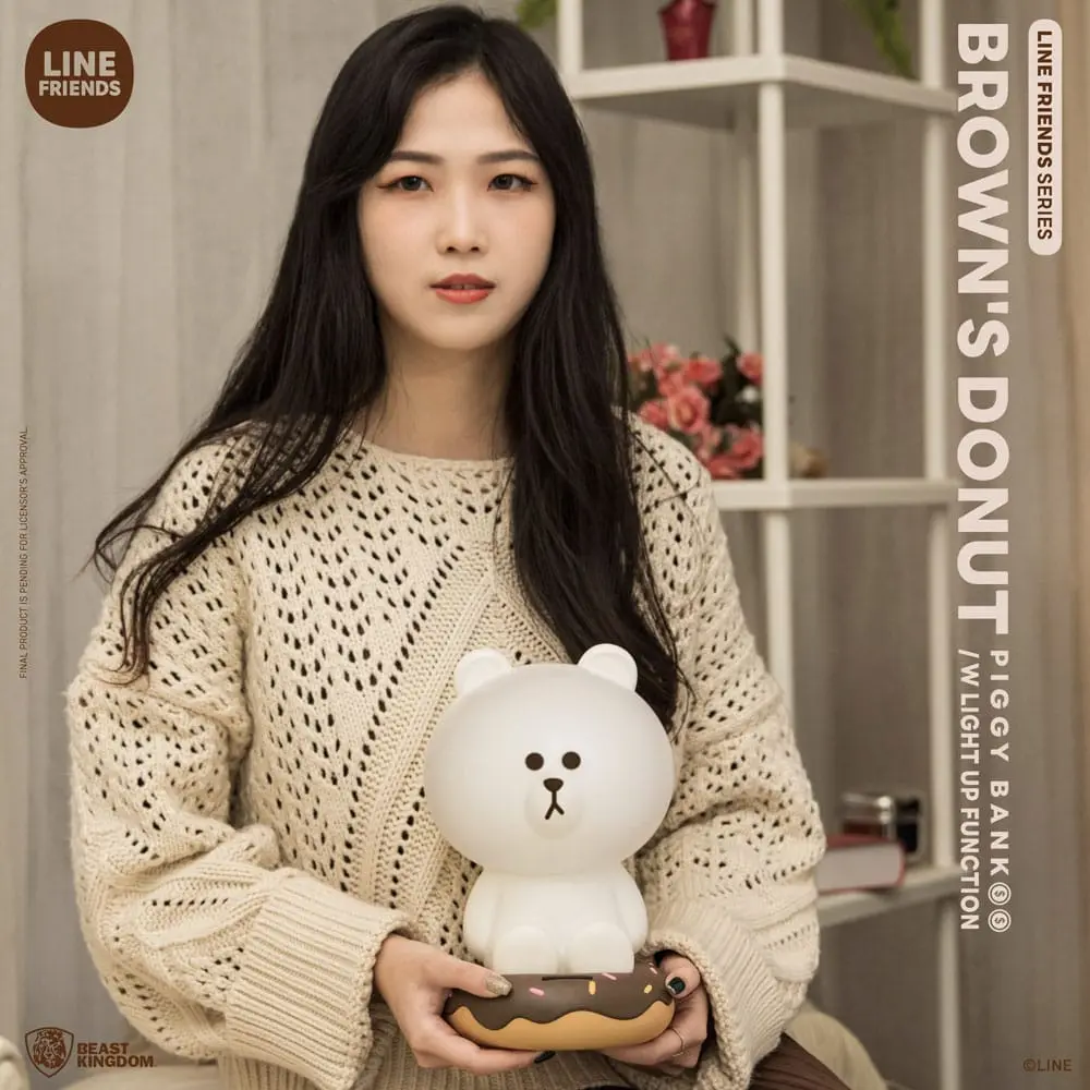 Line Friends Serie Brown's Donut  persely fény effekttel 25 cm termékfotó