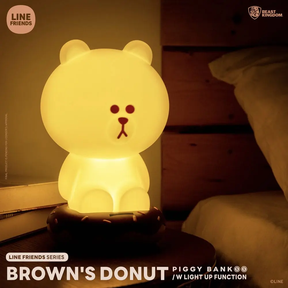 Line Friends Serie Brown's Donut  persely fény effekttel 25 cm termékfotó