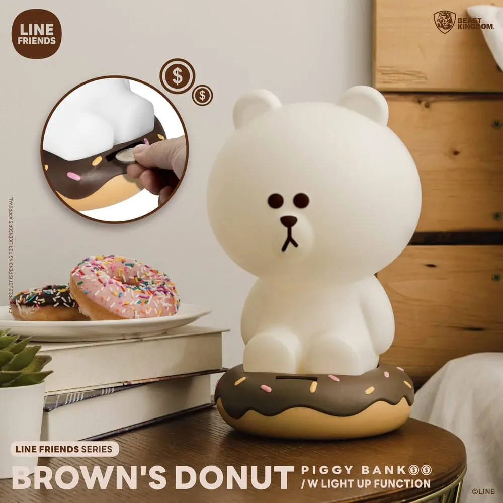 Line Friends Serie Brown's Donut  persely fény effekttel 25 cm termékfotó