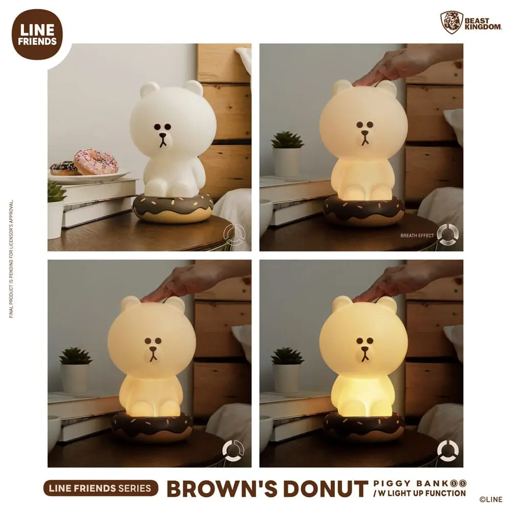 Line Friends Serie Brown's Donut  persely fény effekttel 25 cm termékfotó