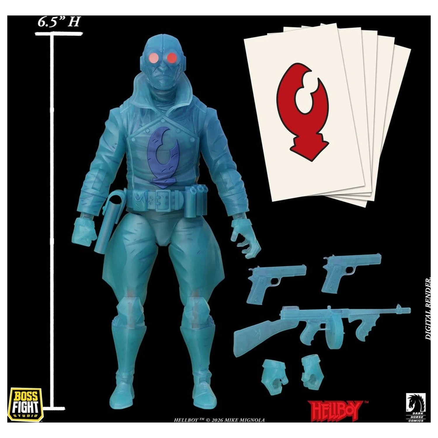 Lobster Johnson 1/12 akciófigura The Ghost of Lobster Johnson (Limitált kiadás) 17 cm termékfotó