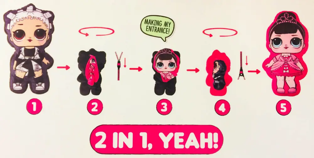 LOL Surprise 2 az 1-ben kifordítható párna, díszpárna 15*30 cm termékfotó