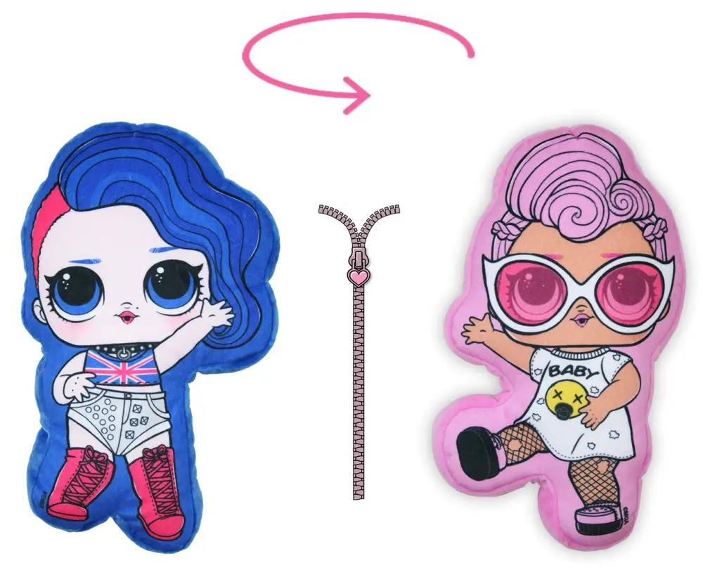 LOL Surprise 2 az 1-ben kifordítható párna, díszpárna 17*30 cm termékfotó