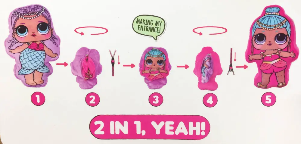 LOL Surprise 2 az 1-ben kifordítható párna, díszpárna 20*29 cm termékfotó