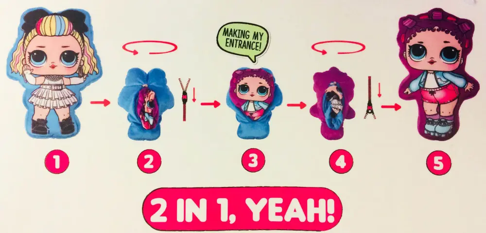 LOL Surprise 2 az 1-ben kifordítható párna, díszpárna 20*29 cm termékfotó