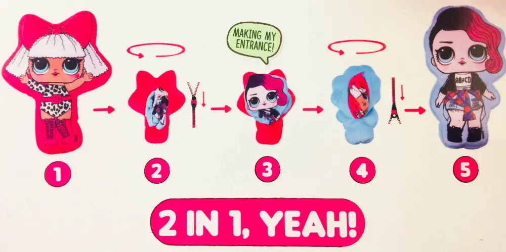 LOL Surprise 2 az 1-ben kifordítható párna, díszpárna 23*30 cm termékfotó