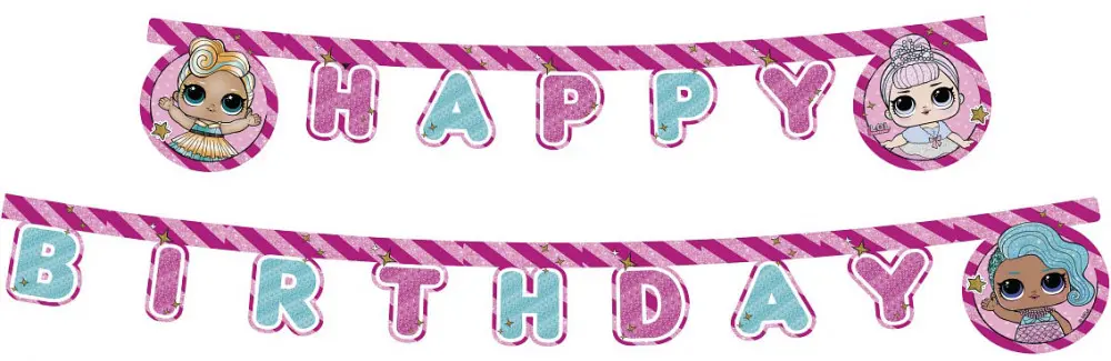 LOL Surprise Glitterati, Happy Birthday felirat 2 m termékfotó