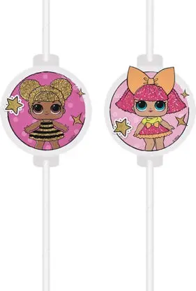 LOL Surprise Glitterati, papír szívószál, 4 db-os szett termékfotó