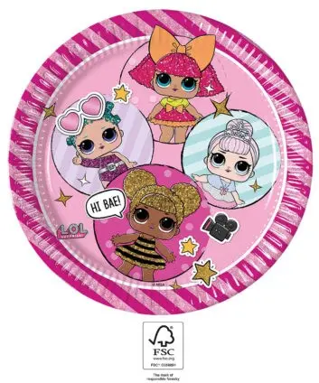 LOL Surprise Glitterati papírtányér 8 db-os 23 cm FSC termékfotó