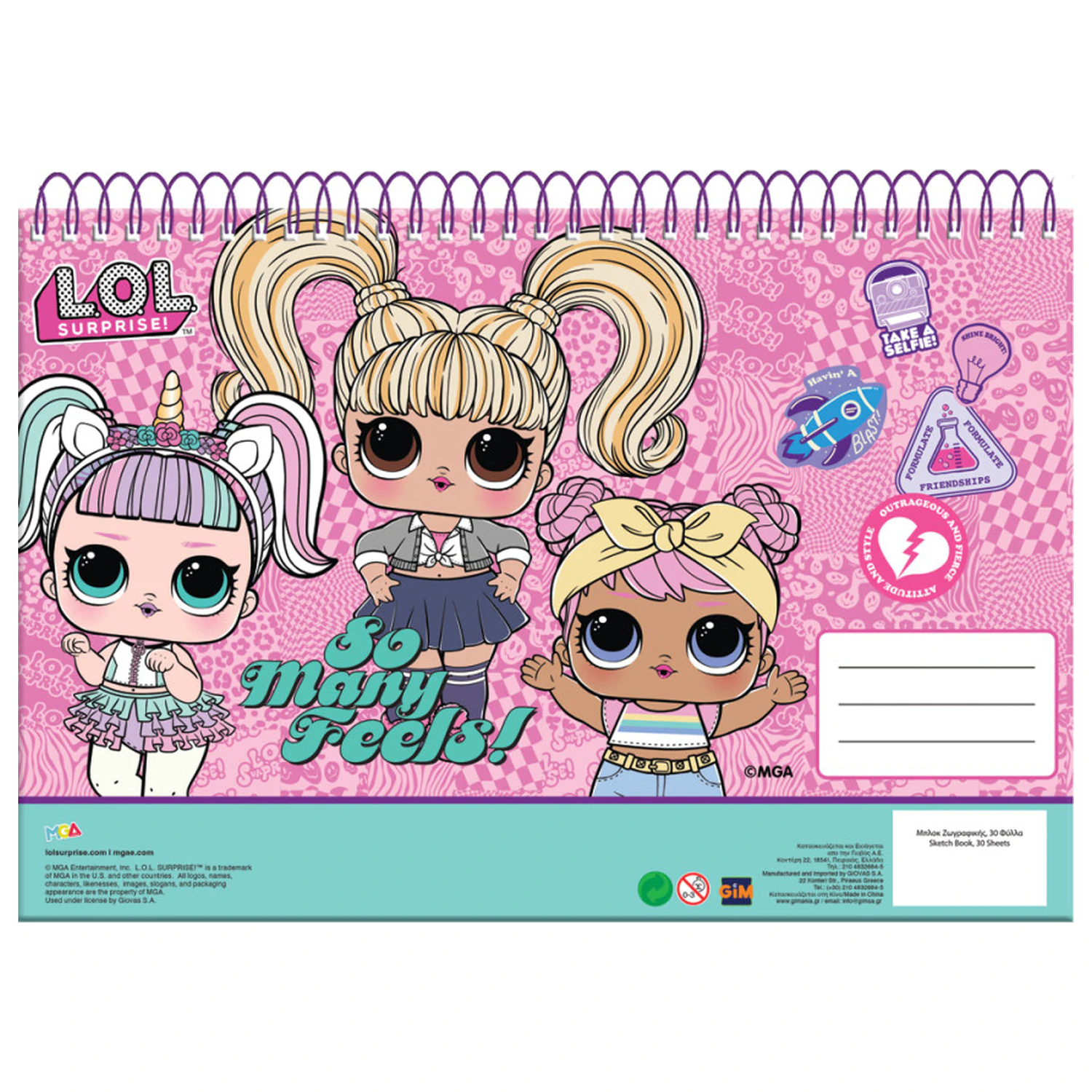 LOL Surprise Many Feels A/4 spirál vázlatfüzet, 30 lapos termékfotó