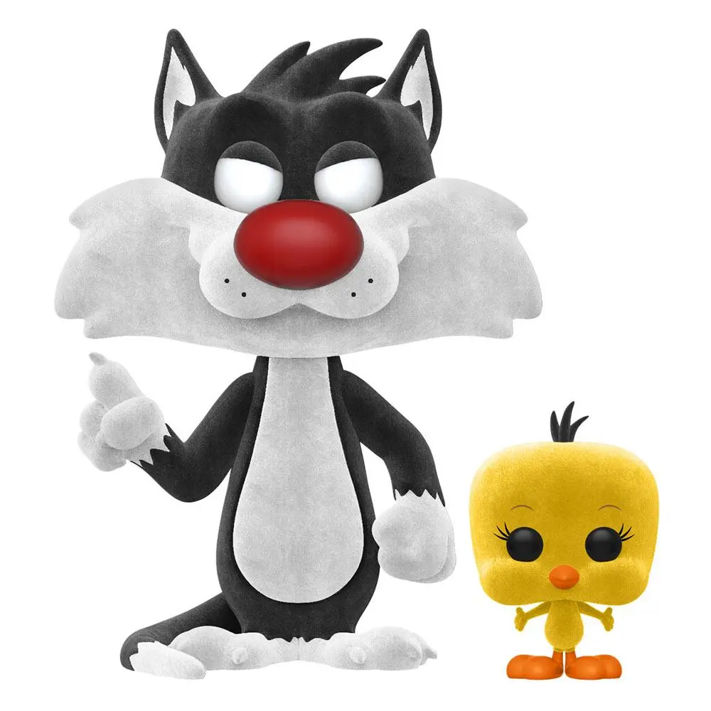 Looney Tunes POP! & Tee Box Sylvester & Tweety Flocked Exclusive figura és póló csomag termékfotó