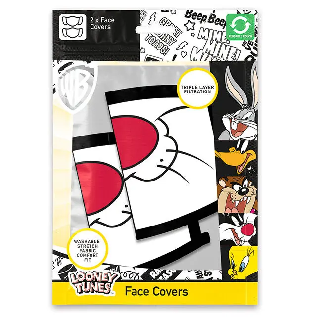 Looney Tunes Sylvester 2 db-os prémium többször használható maszk termékfotó
