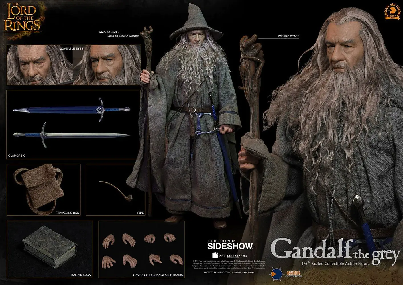 Lord of the Rings 1/6 Gandalf akciófigura 32 cm termékfotó