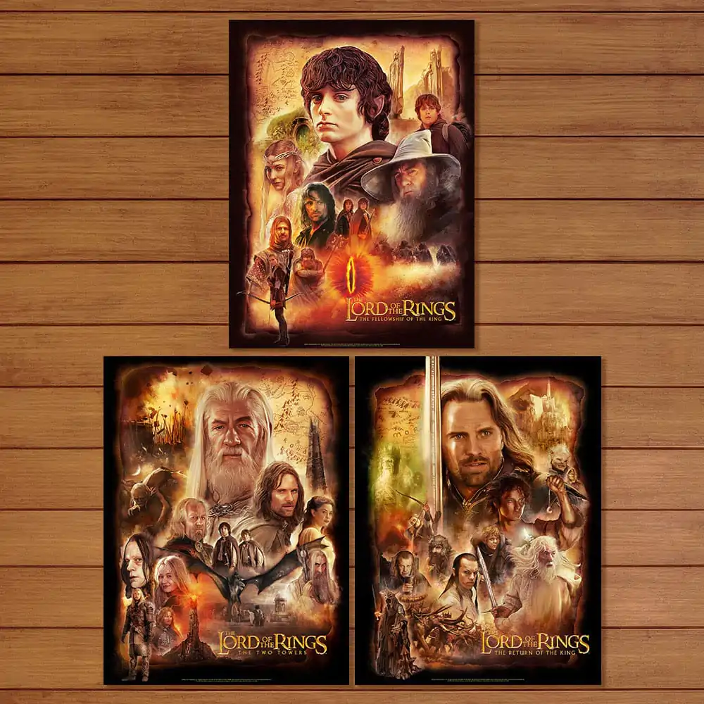 Lord of the Rings Art Prints The Fellowship of the Ring 46 x 61 cm - 3 db-os keretezetlen vászonkép csomag termékfotó