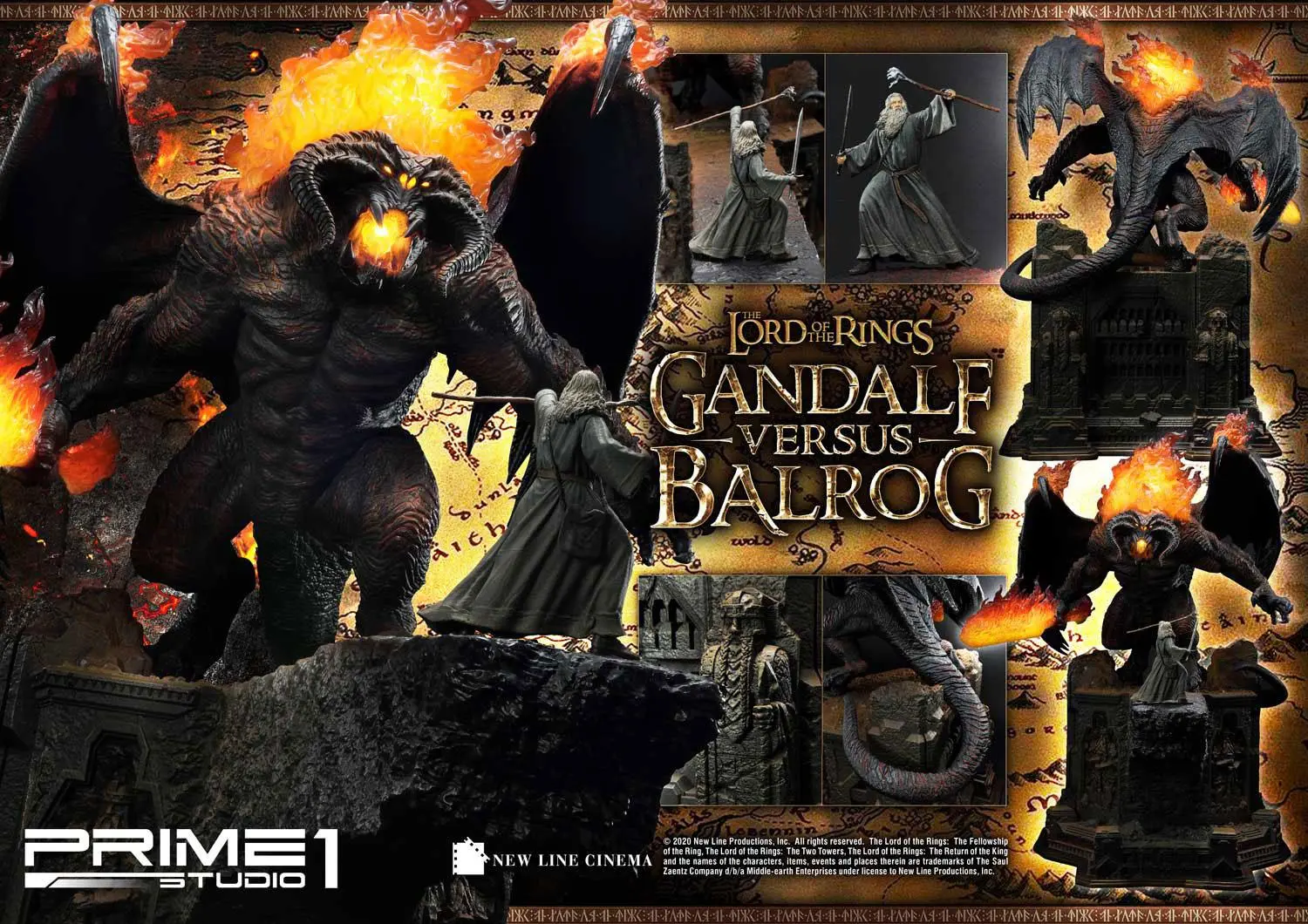 Lord of the Rings Gandalf Vs. Balrog szobor figura 79 cm termékfotó