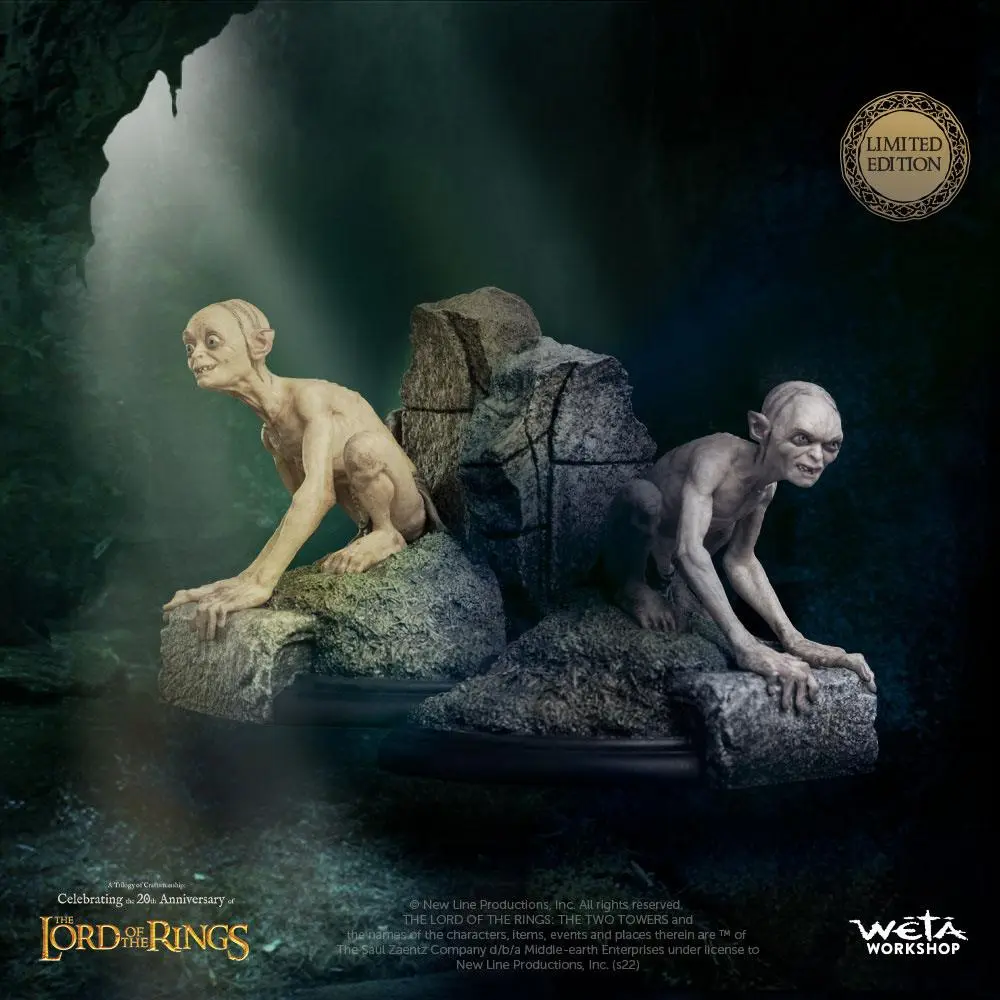 Lord of the Rings Mini Gollum &amp; Sméagol in Ithilien szobor figura 11 cm termékfotó