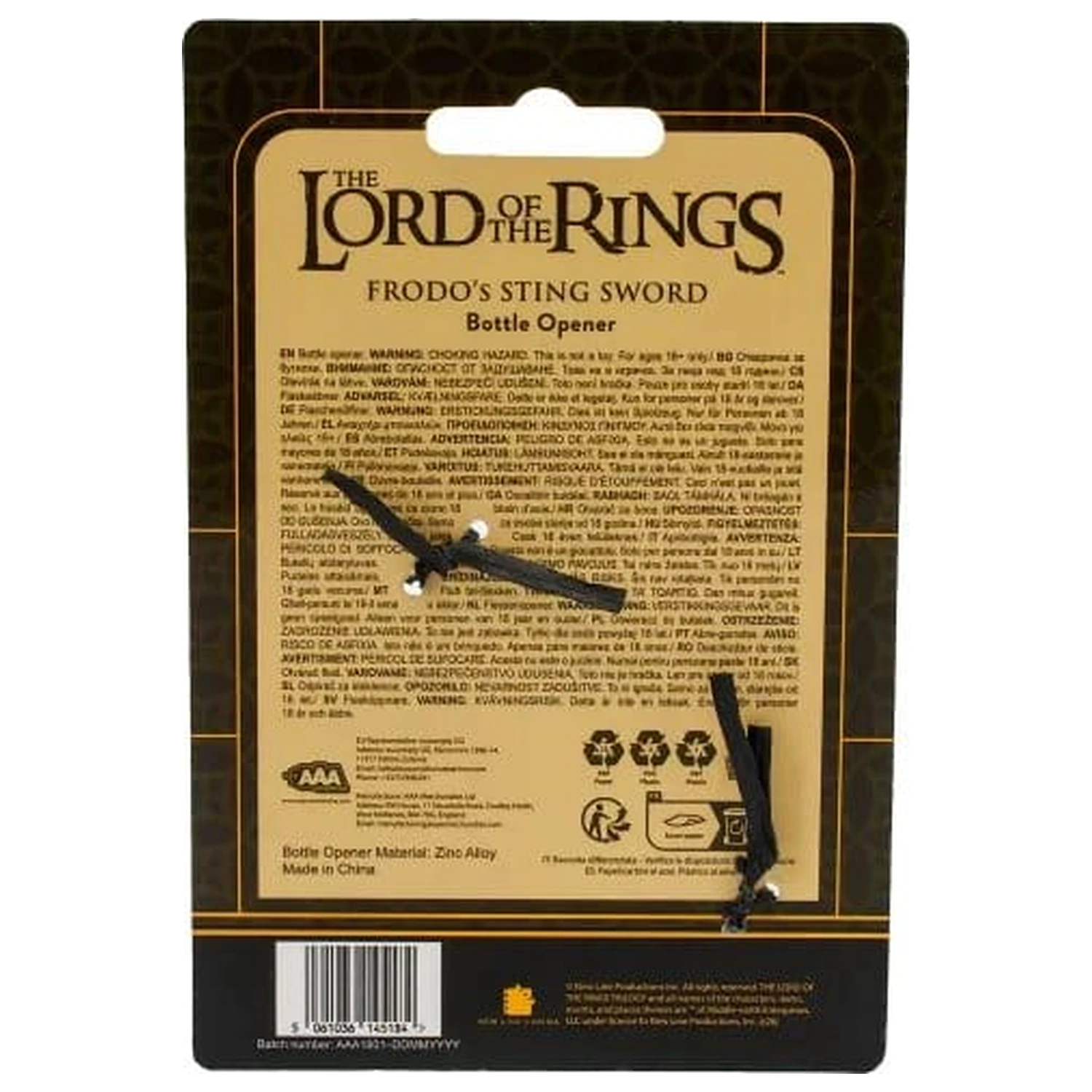Lord of the Rings sörnyitó Sting Sword termékfotó