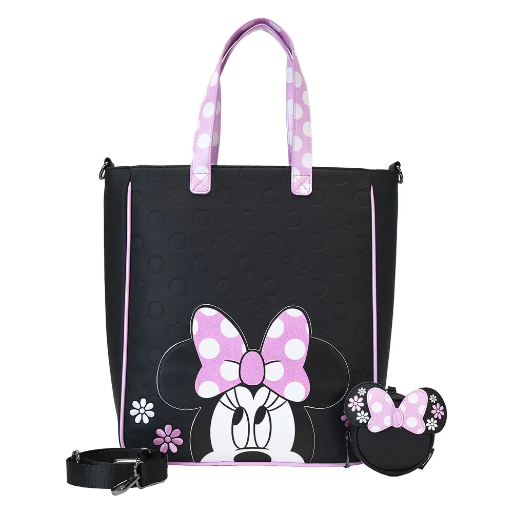 Loungefly Disney Minnie Floral Rock the Dots bevásárlótáska és pénztárca termékfotó