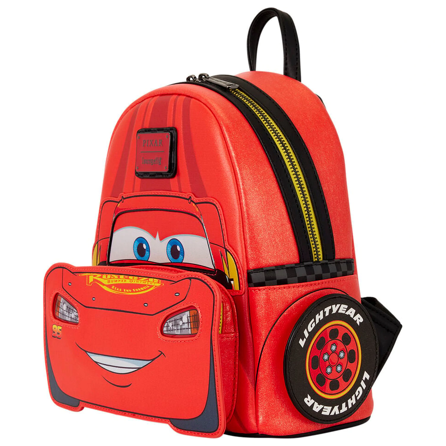 Loungefly Disney Pixar Cars 20th Anniversary Lightning McQueen Metallic Light-Up táska hátizsák 26cm termékfotó