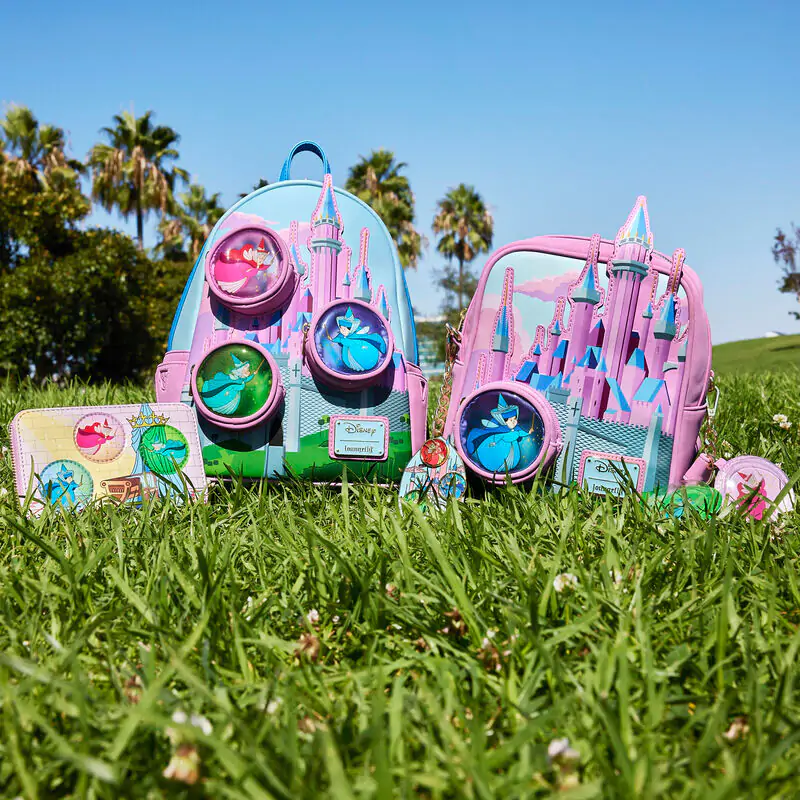 Loungefly Disney Sleeping Beauty Castle Three Good Fairies Stained Glas táska hátizsák 26cm termékfotó