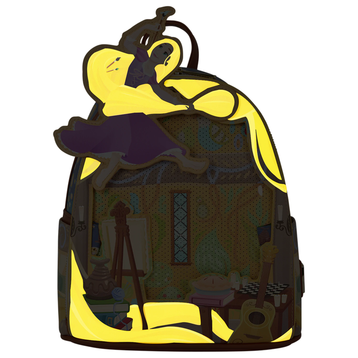 Loungefly Disney Tangled Aranyhaj Glow Pin Trader táska hátizsák 26cm termékfotó