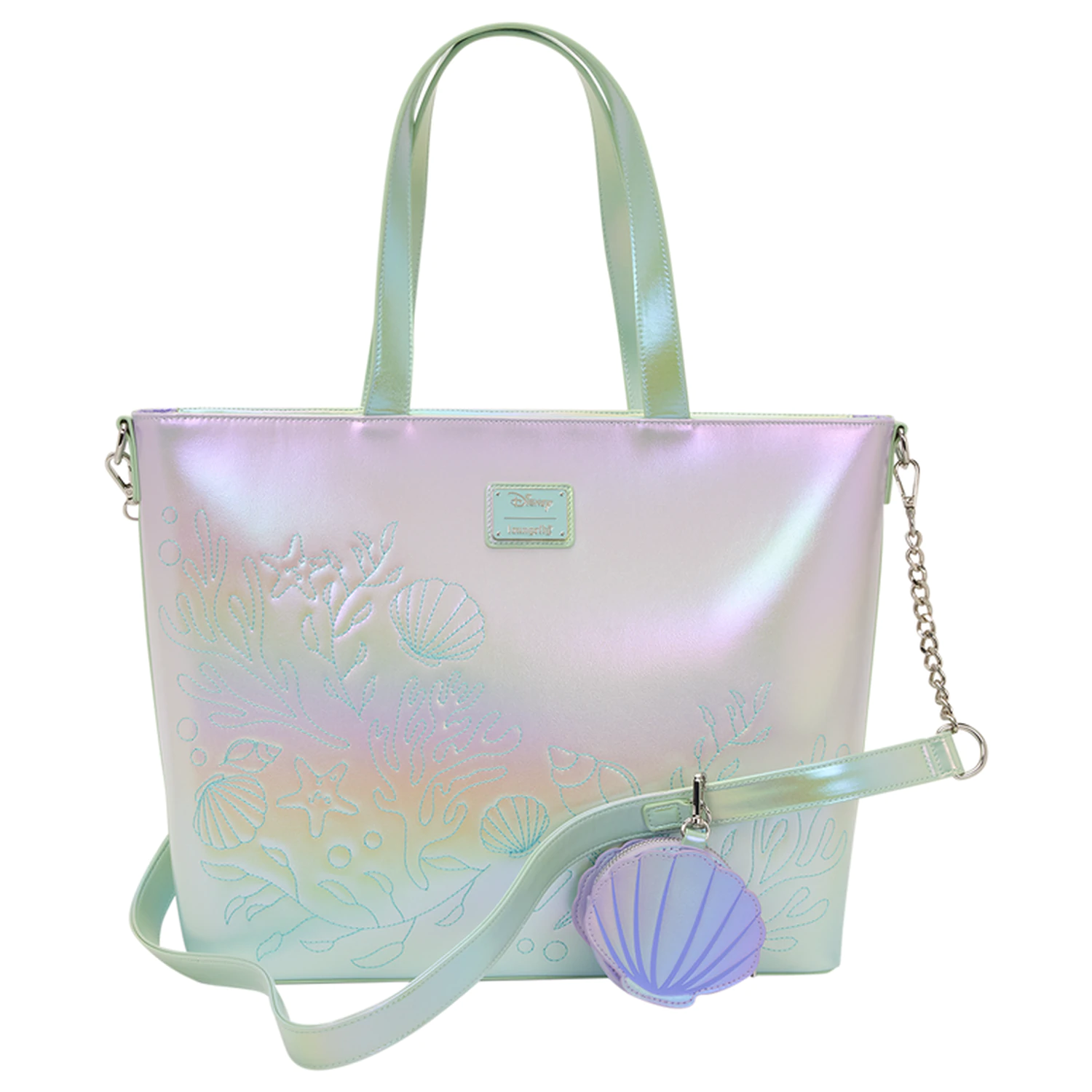 Loungefly Disney The Little Mermaid Ariel, Flounder and Sebastian bevásárlótáska és pénztárca termékfotó