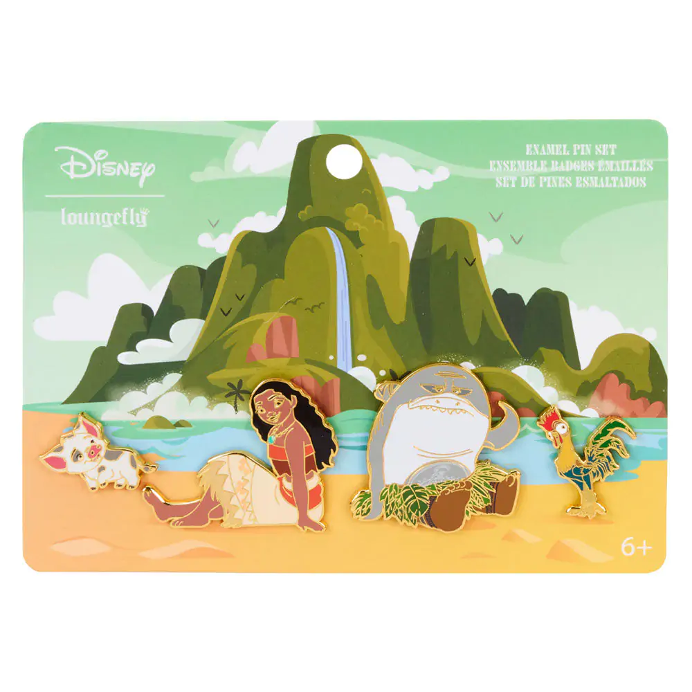 Loungefly Disney Vaiana Moana Ocean Waves 4 db-os zománcozott kitűző  csomag termékfotó