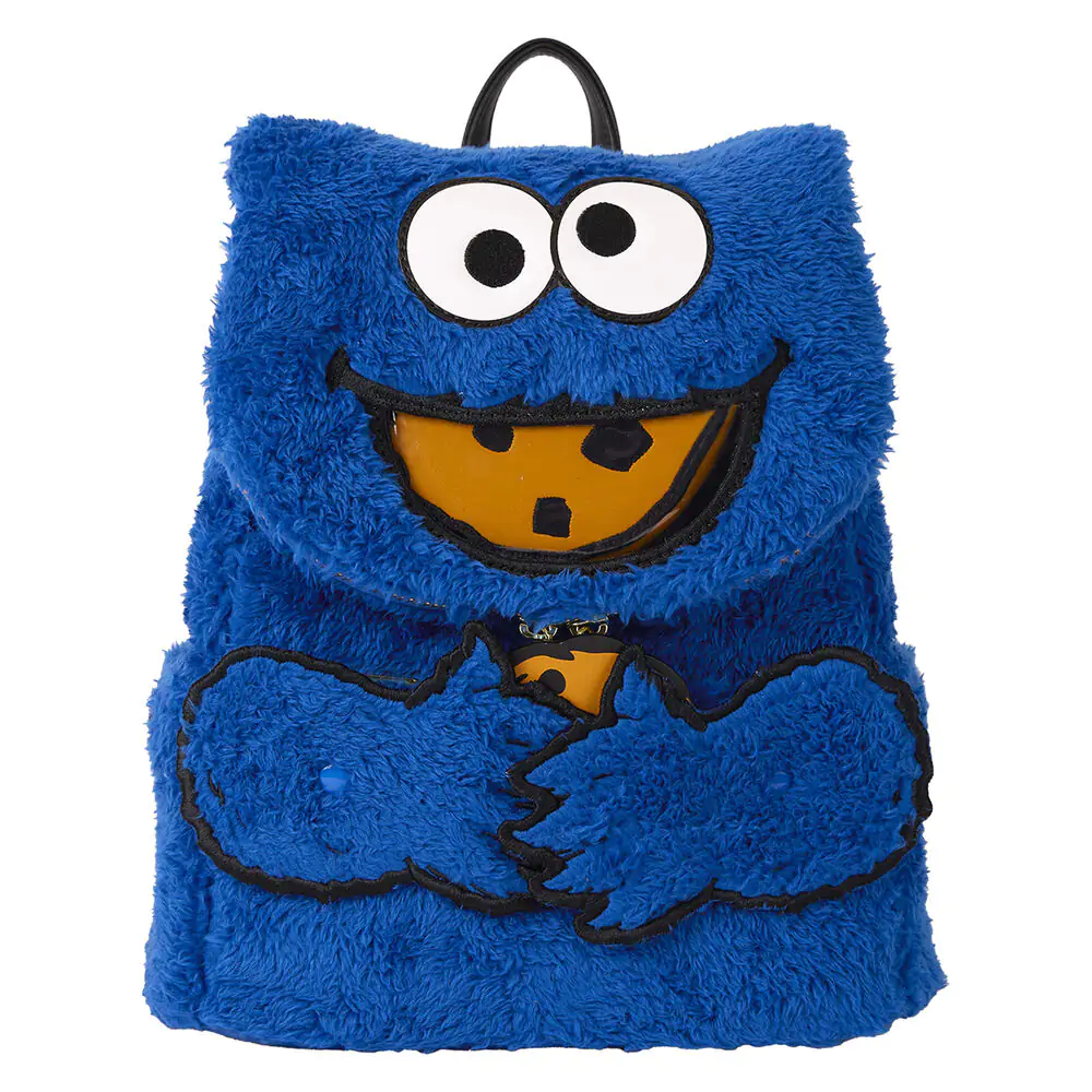 Loungefly Sesame Street Cookie Monster plüss táska hátizsák és pénztárca termékfotó