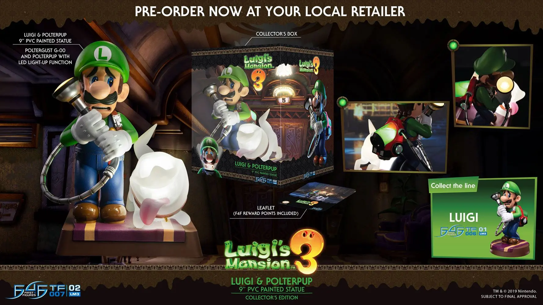 Luigi's Mansion 3 Luigi & Polterpup Collector's Edition PVC szobor figura 23 cm termékfotó