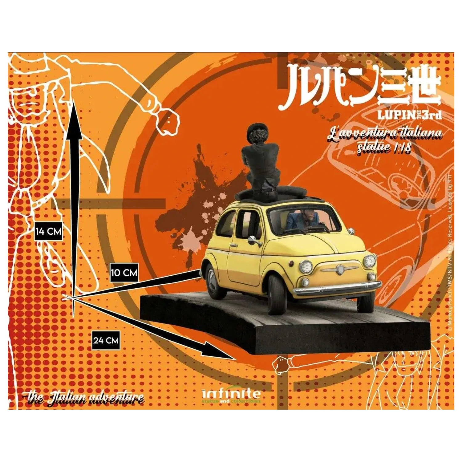 Lupin the 3rd The Italian Adventure Lupin Jigen szobor figura 1/18 14 cm termékfotó