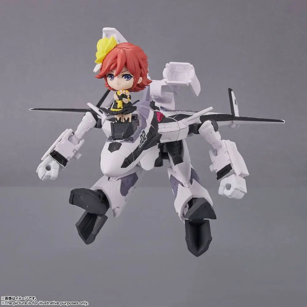 Macross Delta Tiny Session Vehicle VF-31F Siegfried (Messer Ihlefeld Use) with Kaname Buccaneer akciófigura 10 cm termékfotó