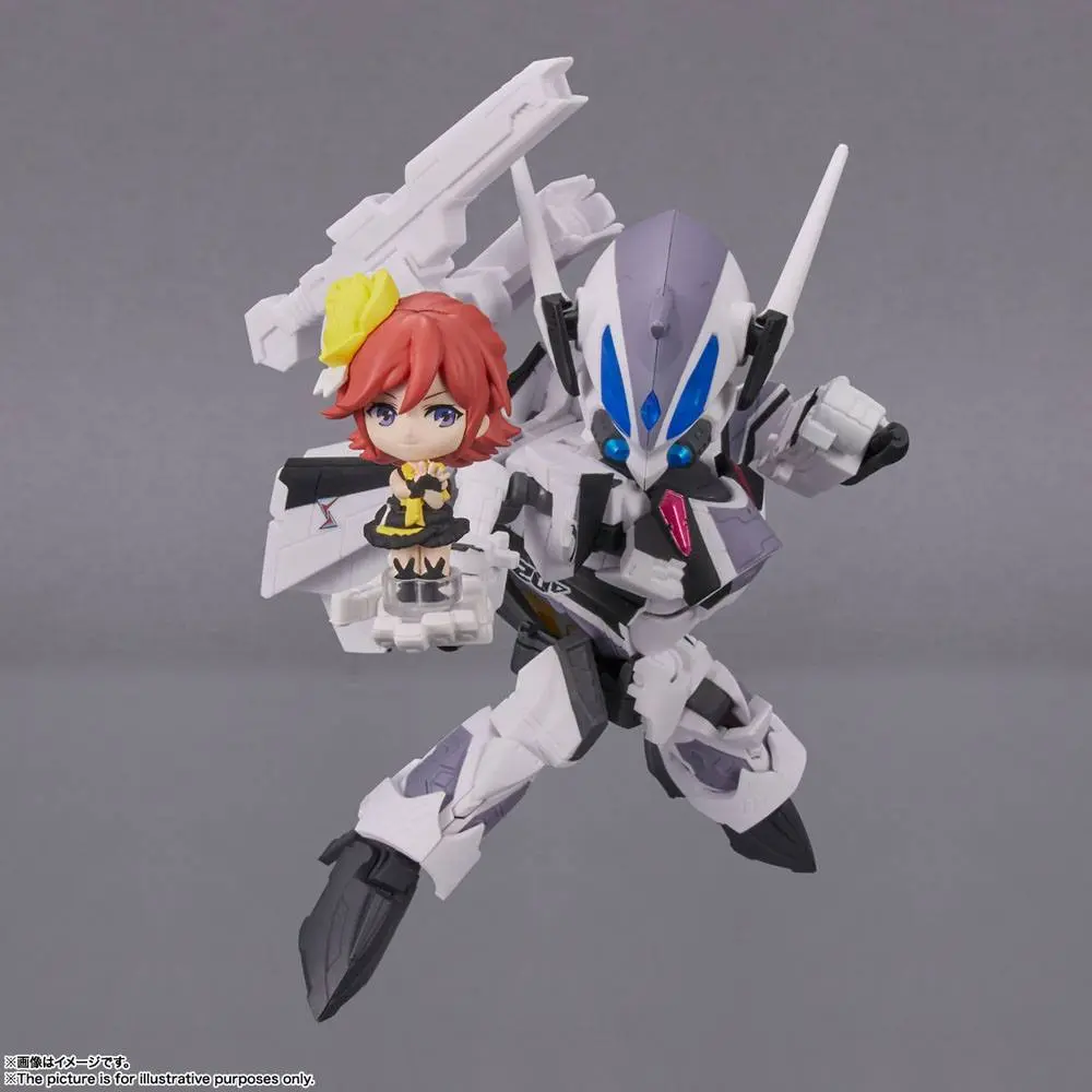 Macross Delta Tiny Session Vehicle VF-31F Siegfried (Messer Ihlefeld Use) with Kaname Buccaneer akciófigura 10 cm termékfotó