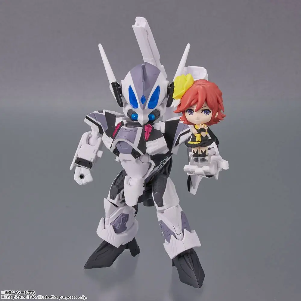 Macross Delta Tiny Session Vehicle VF-31F Siegfried (Messer Ihlefeld Use) with Kaname Buccaneer akciófigura 10 cm termékfotó