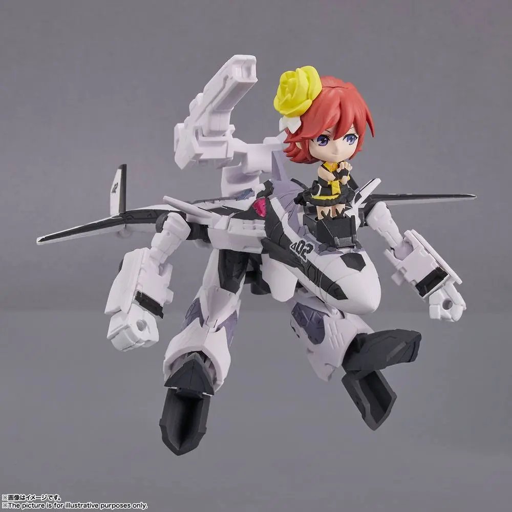 Macross Delta Tiny Session Vehicle VF-31F Siegfried (Messer Ihlefeld Use) with Kaname Buccaneer akciófigura 10 cm termékfotó
