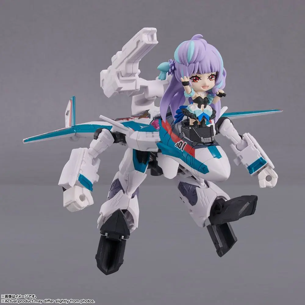 Macross Delta Tiny Session VF-31C Siegfried (Arad Mölders Use) with Mikumo Guynemer jármű és akciófigura 10 cm termékfotó