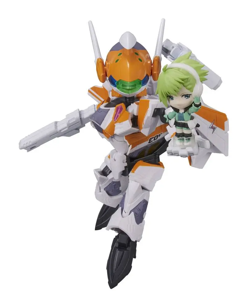 Macross Delta Tiny Session VF-31E Siegfried (Chuck Mustang Use) with Reina Prowler jármű és akciófigura 10 cm termékfotó