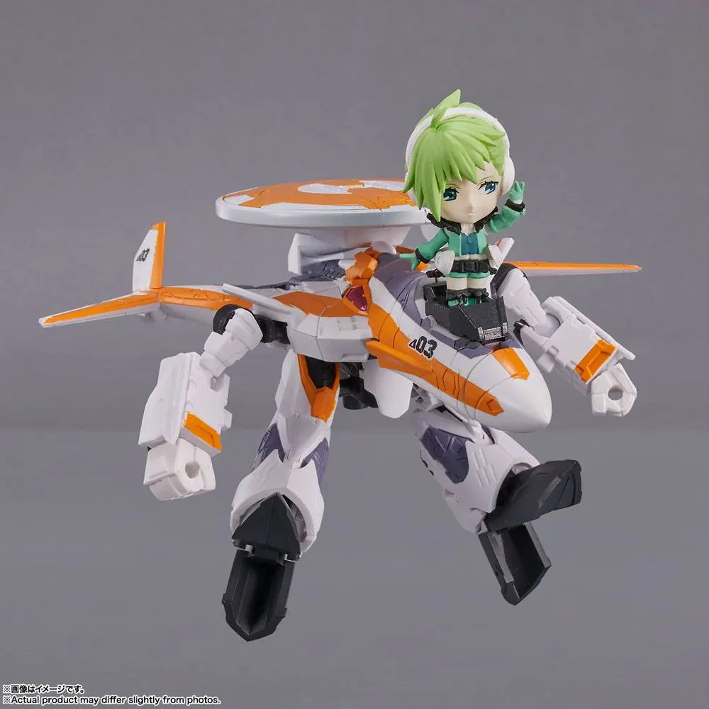 Macross Delta Tiny Session VF-31E Siegfried (Chuck Mustang Use) with Reina Prowler jármű és akciófigura 10 cm termékfotó