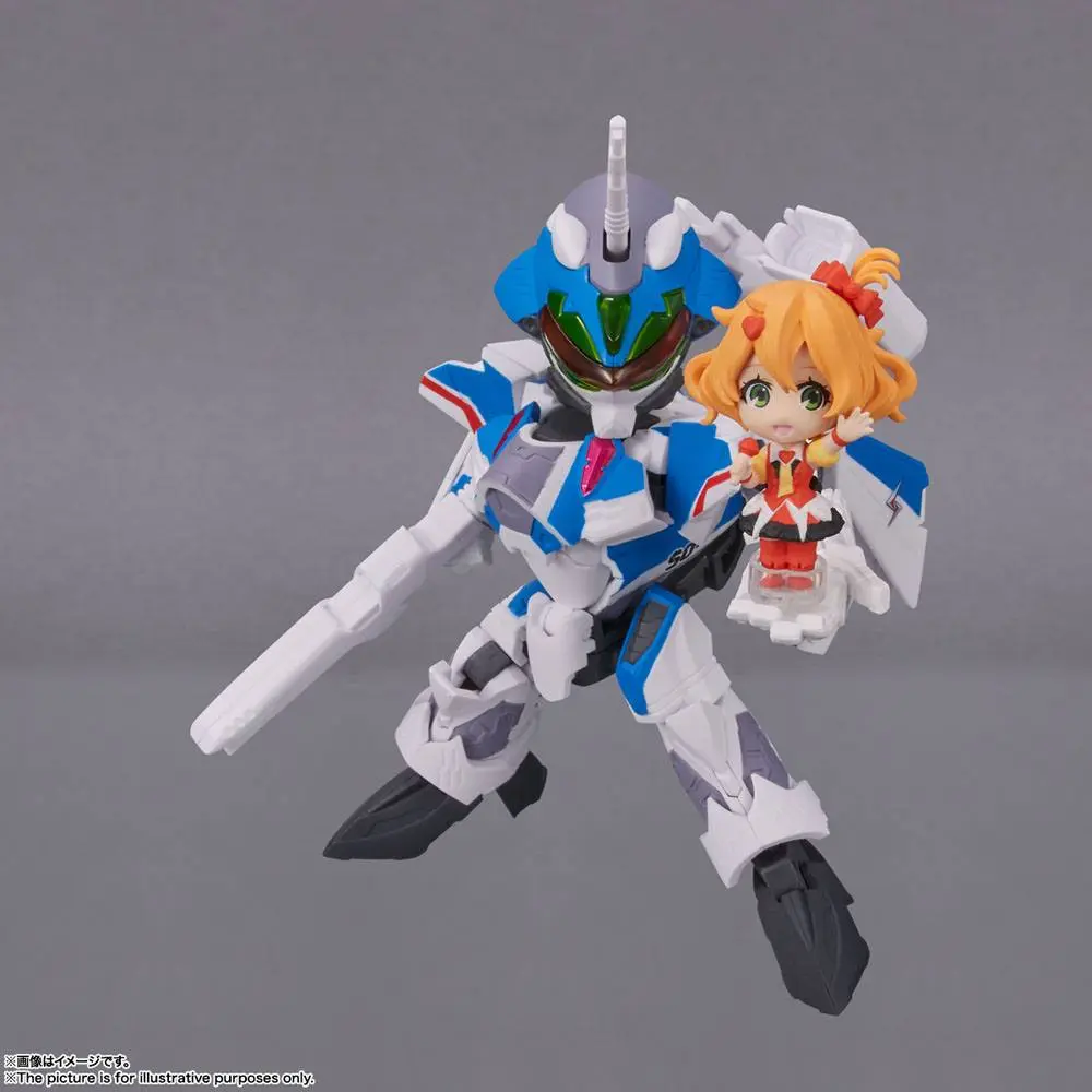 Macross Delta Tiny Session VVF-31J Siegfried (Hayate Immelmann Use) with Freyja Wion akciófigura 10 cm termékfotó